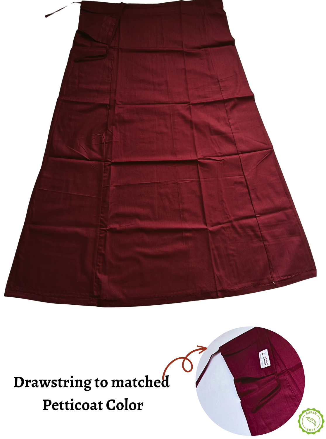 MANGAI Premium Embroidery Superior Cotton Petticoats - 7 Part Multiple Color's Petticoats