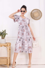 Rayon MAXI FROCK Model Nighties | Fancy Petal Sleeve | Fancy Neck & Side Pocket | Pleated Frock MAXI Style | Trendy Collection's for Stylish Women & Teenage Girl (FSF)