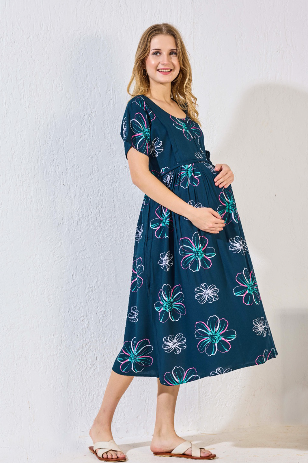New Arrivals 4-IN-ONE MAXI Mom's Feeding & Casual Wear | Stylish Maxi Style | Invisible Feeding Zipper | Perfect Pre & Post Pregnancy Wear (FIO-MXI)