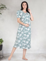 New HOSIERY Cotton Zipless Feeding Wear | Fancy Sleeve with Round Neck | Flap Open Zipless Feeding wear for Pregnancy Women (MHG)