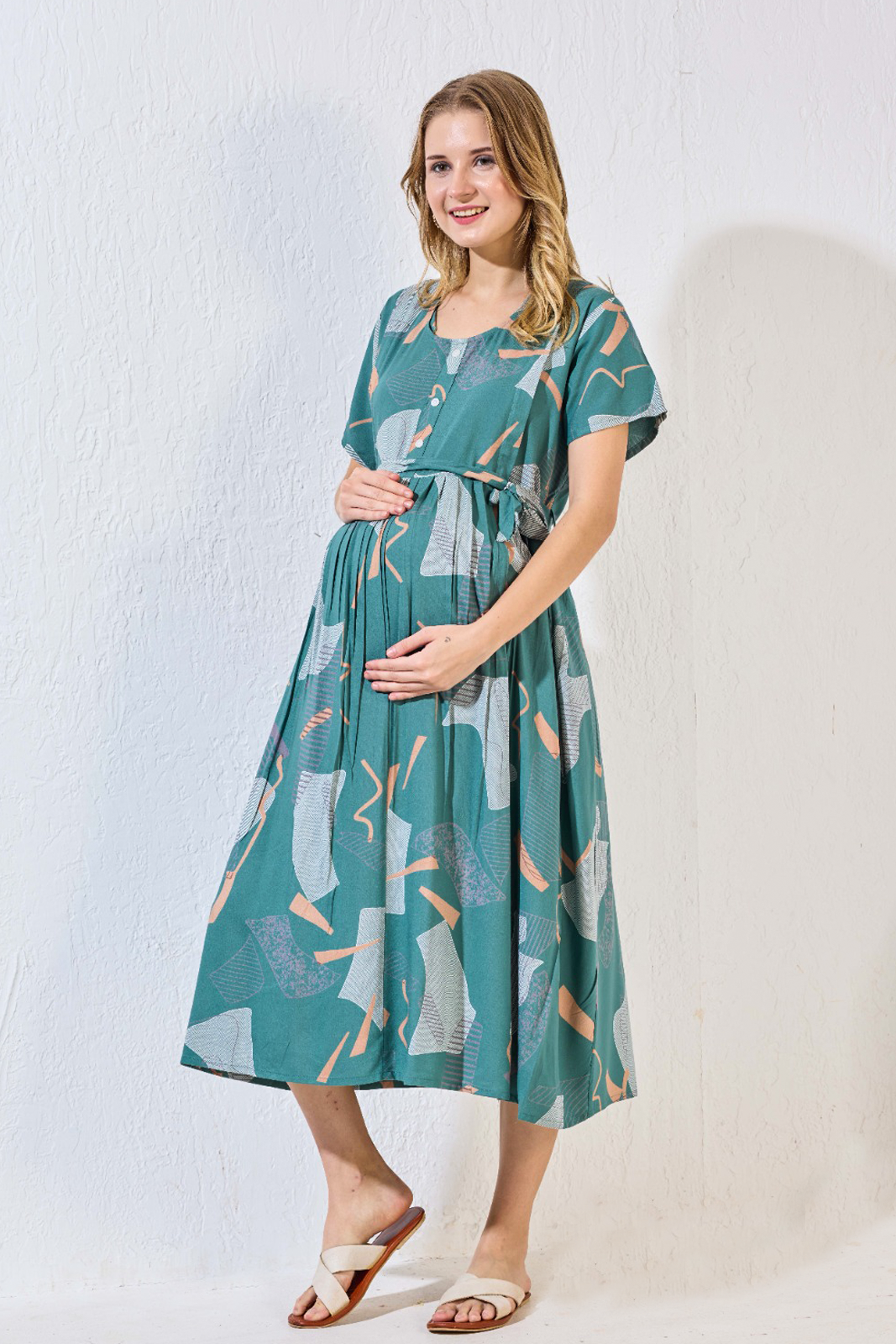 New Arrivals 4-IN-ONE MAXI Mom's Feeding & Casual Wear | Stylish Maxi Style | Invisible Feeding Zipper | Perfect Pre & Post Pregnancy Wear (FIO-MXI)