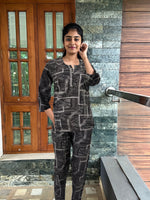 MANGAI Premium RAYON Printed Stylish U-Cut Model Night Suits | Stylish Print's All Over | Top & Bottom Set | 3/4 Sleeve| U-Cut Neck | Trendy Night Suits for Stylish Women's (RUNS-UCUT)