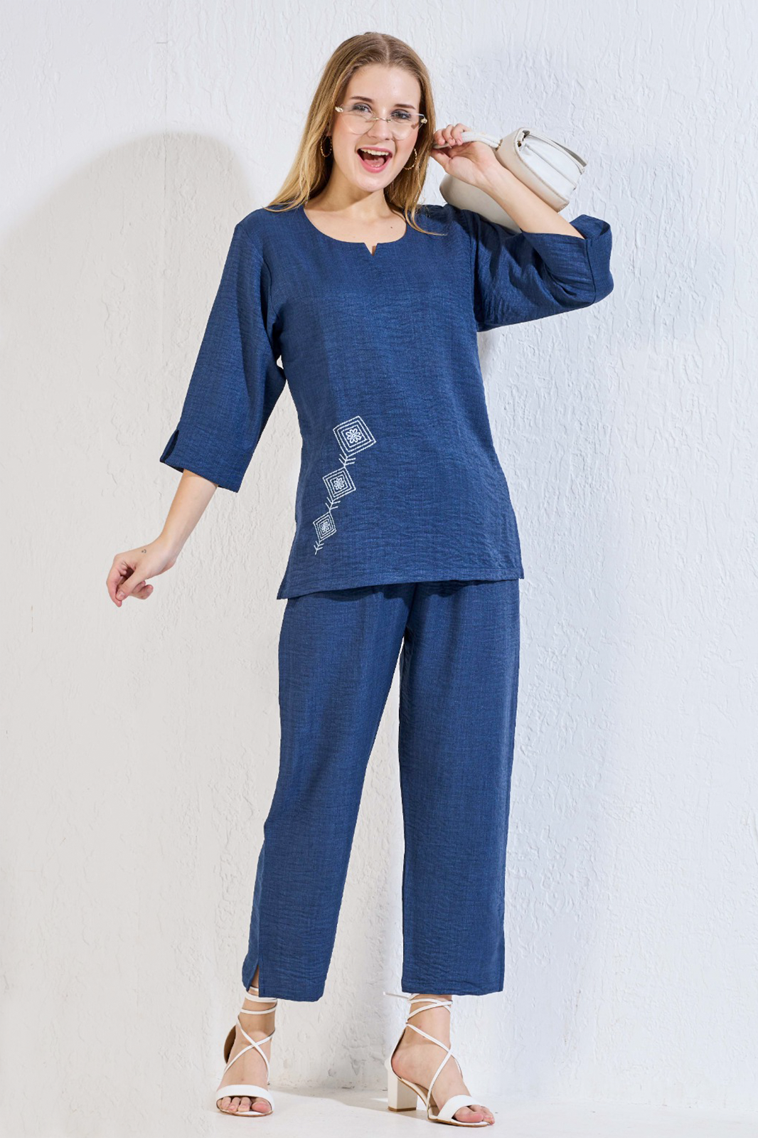 MANGAI Premium Cotton Printed Night Suits | Stylish Print's All Over | Top & Bottom Set | 3/4 Sleeve | Trendy Night Suits for Stylish Women's (MLNS)