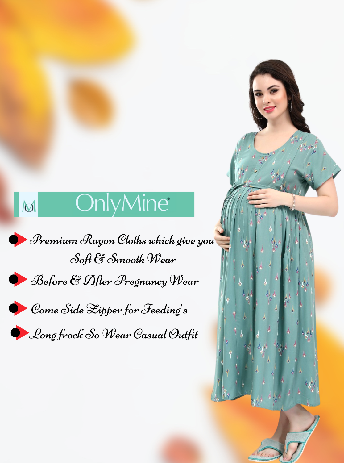 Stylish Arrivals New ONLY MINE Premium MAXI Mom's Wear | Invisible Feeding Zipper | Adjustable Rope | Casual Wear | Pregnancy Wear