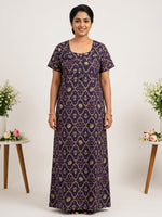 MANGAI Cotton Printed Pleated Model Half Sleeve 4XL Size Nighties for Stylish Women's (4PZ)
