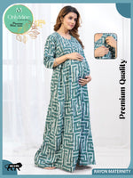 Fresh Arrivals4-IN-ONE Mom's Wear - Soft & Smooth Rayon | Maternity | Feeding | Long Frock | Casual Wear for Pregnancy Women (4-IN-ONE)