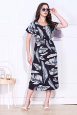 Rayon MAXI FROCK Model Nighties | Round Neck & Side Pocket | Pleated Frock MAXI Style | Trendy Collection's for Stylish Women & Teenage Girl (FRH)