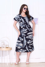 Rayon MAXI FROCK Model Nighties | Round Neck & Side Pocket | Pleated Frock MAXI Style | Trendy Collection's for Stylish Women & Teenage Girl (FRH)