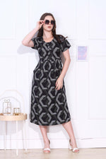 Rayon MAXI FROCK Model Nighties | Round Neck & Side Pocket | Pleated Frock MAXI Style | Trendy Collection's for Stylish Women & Teenage Girl (FRH)