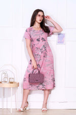 Rayon MAXI FROCK Model Nighties | Round Neck & Side Pocket | Pleated Frock MAXI Style | Trendy Collection's for Stylish Women & Teenage Girl (FRH)