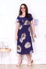 Rayon MAXI FROCK Model Nighties | Round Neck & Side Pocket | Pleated Frock MAXI Style | Trendy Collection's for Stylish Women & Teenage Girl (FRH)