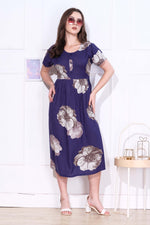 Rayon MAXI FROCK Model Nighties | Round Neck & Side Pocket | Pleated Frock MAXI Style | Trendy Collection's for Stylish Women & Teenage Girl (FRH)