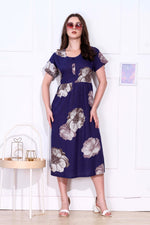 Rayon MAXI FROCK Model Nighties | Round Neck & Side Pocket | Pleated Frock MAXI Style | Trendy Collection's for Stylish Women & Teenage Girl (FRH)