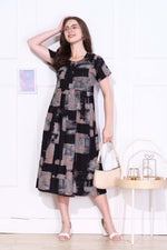 Rayon MAXI FROCK Model Nighties | Round Neck & Side Pocket | Pleated Frock MAXI Style | Trendy Collection's for Stylish Women & Teenage Girl (FRH)