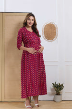 Soft Rayon4-IN-ONE Mom's Feeding & Casual Wear| Pre & Post Maternity Wear | Fancy Long Frock | Best Choice for Pregnancy Women (4-IN-ONE)