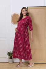 Soft Rayon4-IN-ONE Mom's Feeding & Casual Wear| Pre & Post Maternity Wear | Fancy Long Frock | Best Choice for Pregnancy Women (4-IN-ONE)