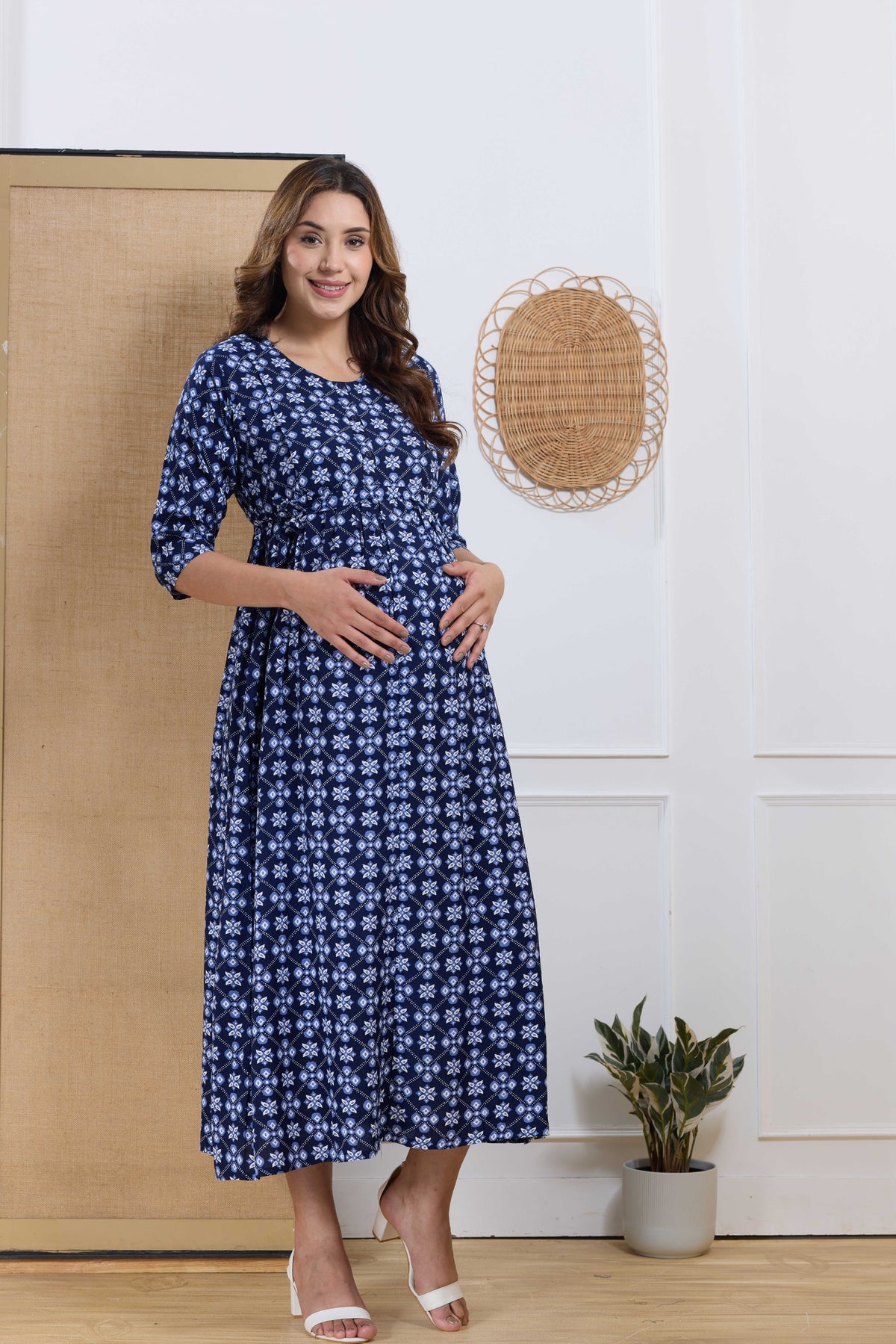 Soft Rayon4-IN-ONE Mom's Feeding & Casual Wear| Pre & Post Maternity Wear | Fancy Long Frock | Best Choice for Pregnancy Women (4-IN-ONE)