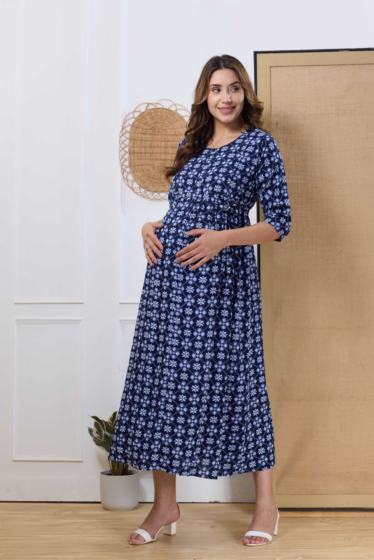 Soft Rayon4-IN-ONE Mom's Feeding & Casual Wear| Pre & Post Maternity Wear | Fancy Long Frock | Best Choice for Pregnancy Women (4-IN-ONE)