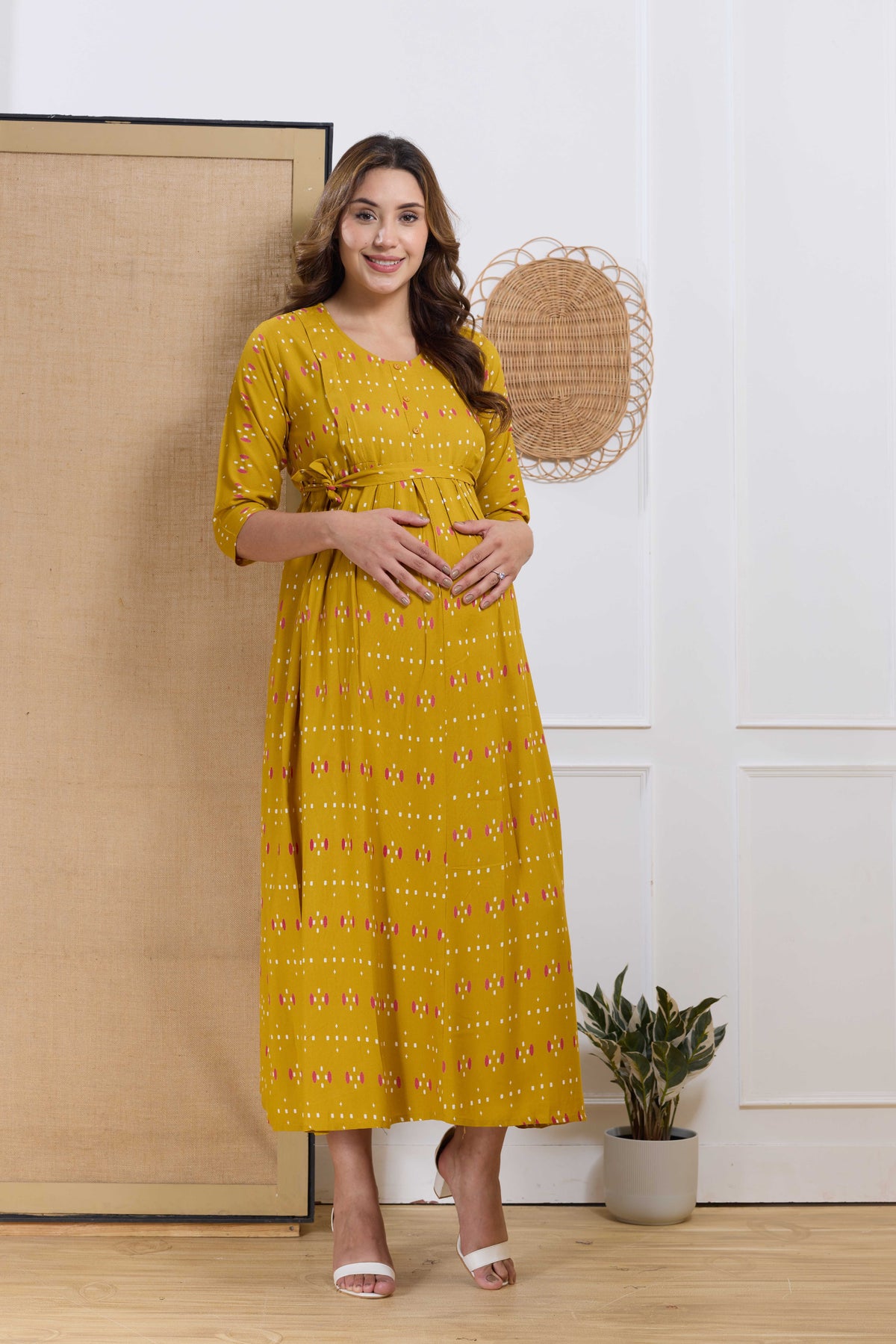 Soft Rayon4-IN-ONE Mom's Feeding & Casual Wear| Pre & Post Maternity Wear | Fancy Long Frock | Best Choice for Pregnancy Women (4-IN-ONE)