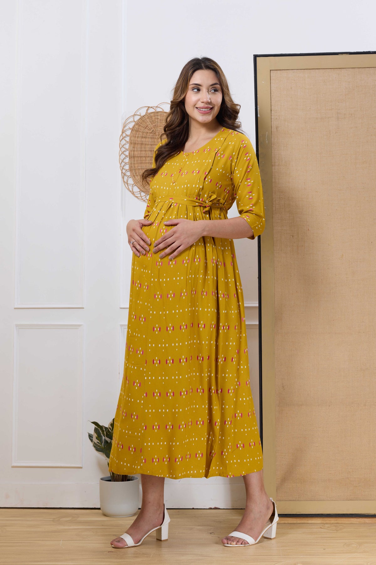 Soft Rayon4-IN-ONE Mom's Feeding & Casual Wear| Pre & Post Maternity Wear | Fancy Long Frock | Best Choice for Pregnancy Women (4-IN-ONE)