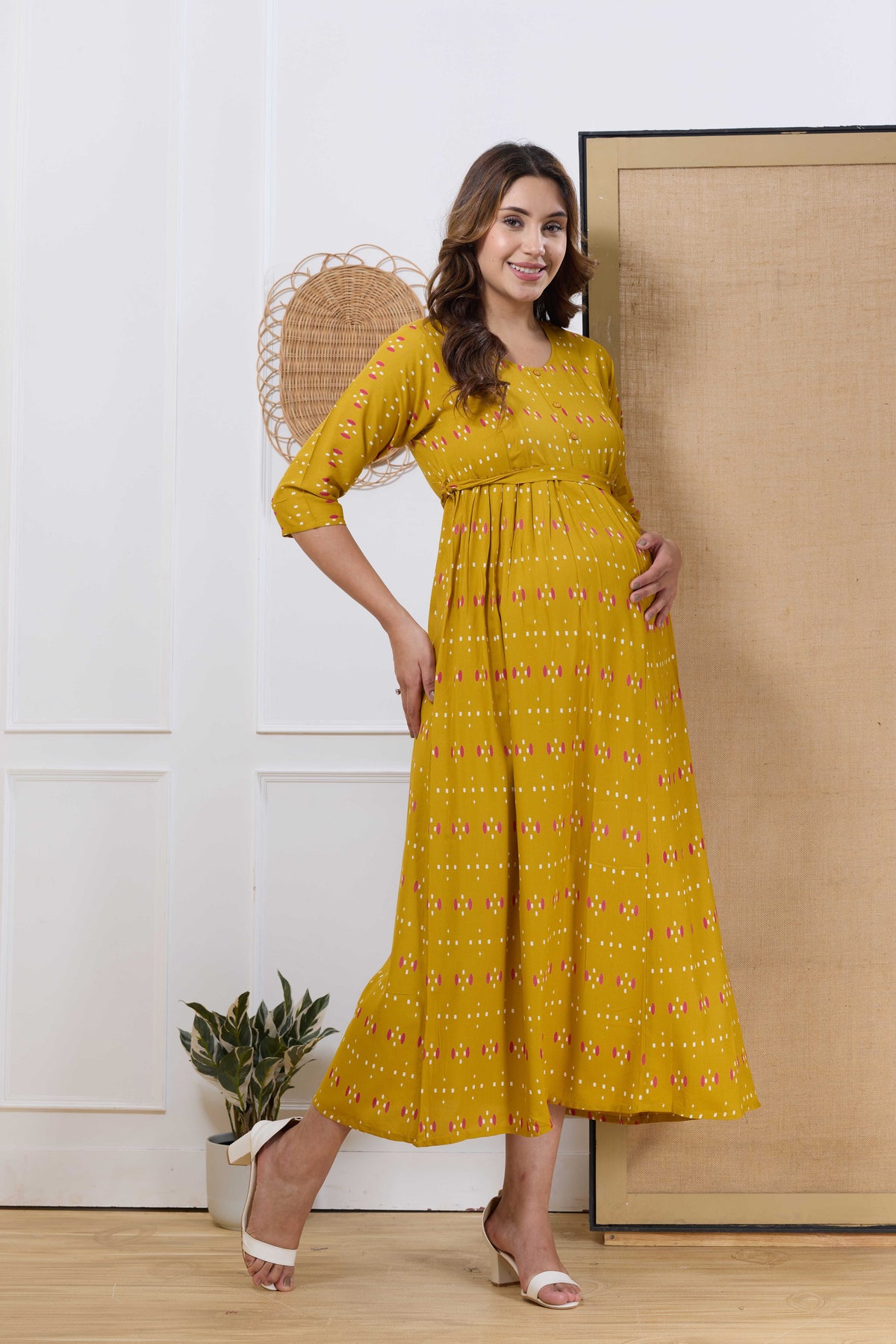 Soft Rayon4-IN-ONE Mom's Feeding & Casual Wear| Pre & Post Maternity Wear | Fancy Long Frock | Best Choice for Pregnancy Women (4-IN-ONE)