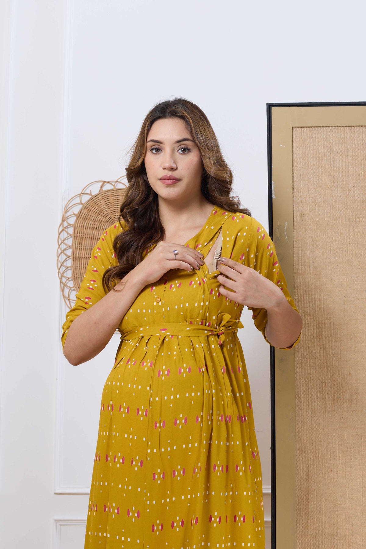 Soft Rayon4-IN-ONE Mom's Feeding & Casual Wear| Pre & Post Maternity Wear | Fancy Long Frock | Best Choice for Pregnancy Women (4-IN-ONE)