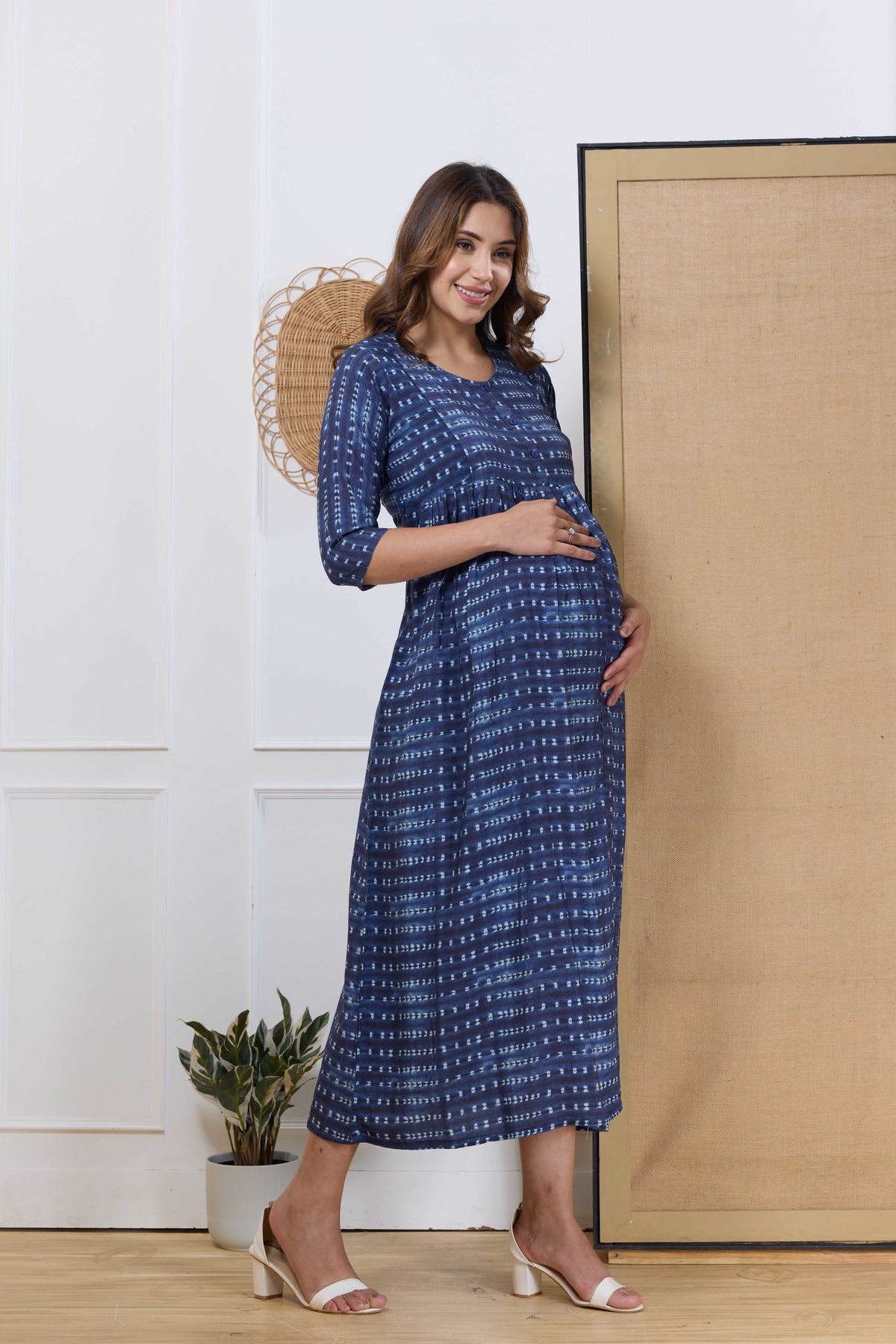 Soft Rayon4-IN-ONE Mom's Feeding & Casual Wear| Pre & Post Maternity Wear | Fancy Long Frock | Best Choice for Pregnancy Women (4-IN-ONE)