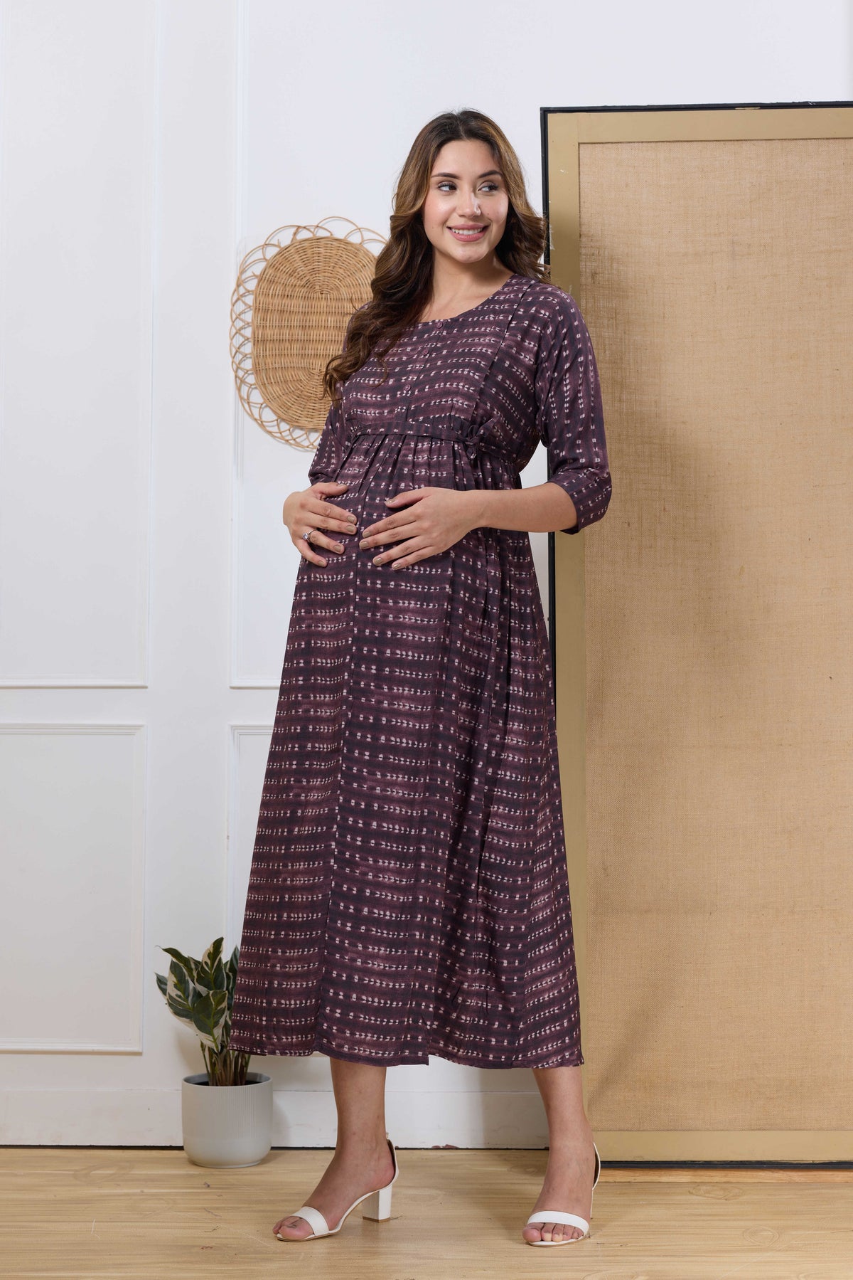 Soft Rayon4-IN-ONE Mom's Feeding & Casual Wear| Pre & Post Maternity Wear | Fancy Long Frock | Best Choice for Pregnancy Women (4-IN-ONE)