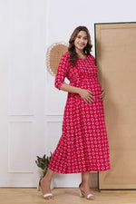 Soft Rayon4-IN-ONE Mom's Feeding & Casual Wear| Pre & Post Maternity Wear | Fancy Long Frock | Best Choice for Pregnancy Women (4-IN-ONE)