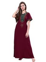 MANGAI Premium KARACHI Embroidery Nighties | Beautiful Embroidery Design's | Branded Quality | Half Sleeve | Regular Model | Stylish Nightdress for Women (KEM)