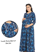 New ArrivalsONLY MINE Premium 4-IN-ONE Mom's Wear - Soft & Smooth Rayon | Maternity | Feeding | Long Frock | Casual Wear for Pregnancy Women's (4-IN-ONE-LFRK)