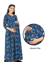 New ArrivalsONLY MINE Premium 4-IN-ONE Mom's Wear - Soft & Smooth Rayon | Maternity | Feeding | Long Frock | Casual Wear for Pregnancy Women's (4-IN-ONE-LFRK)