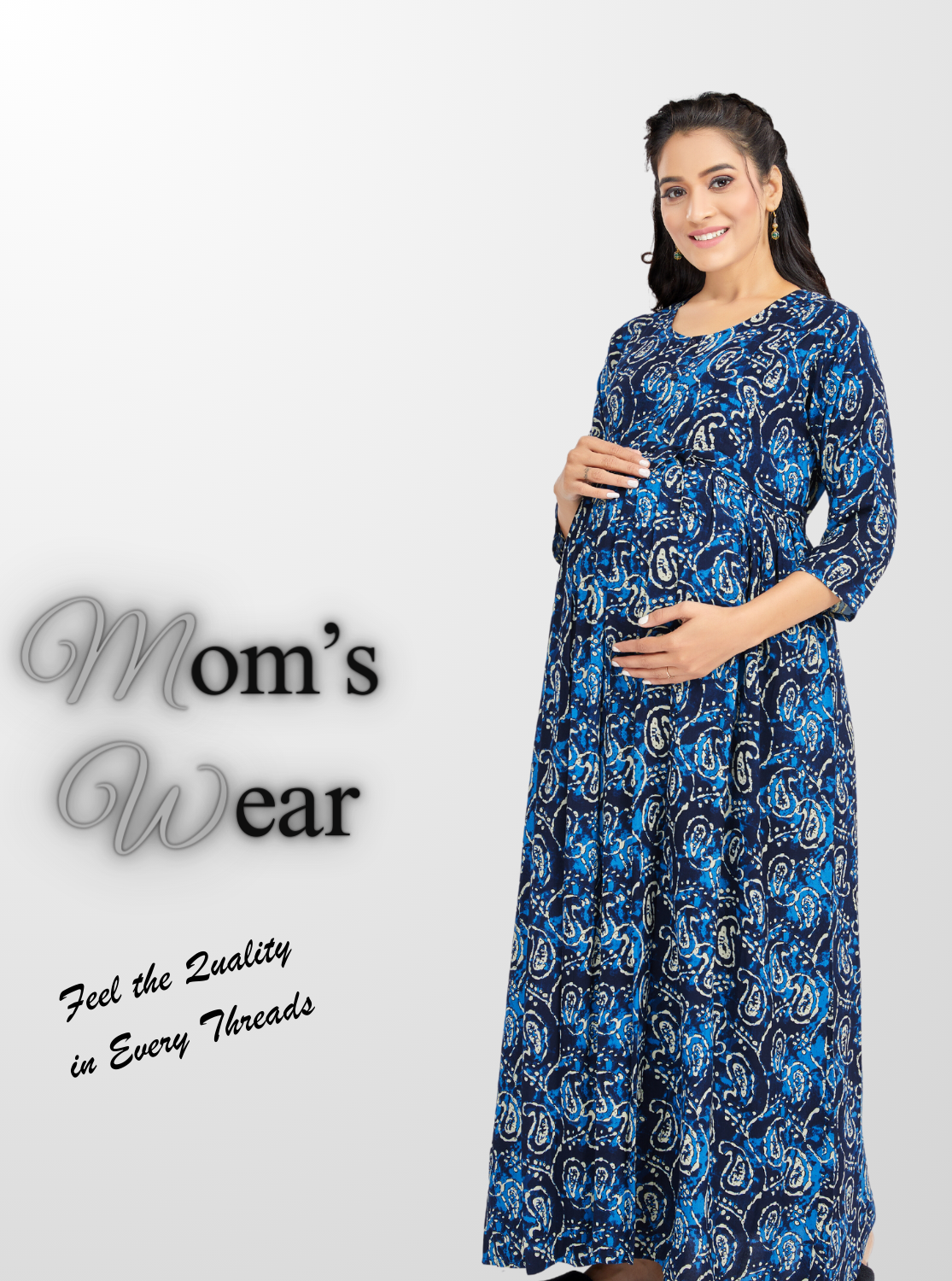 ONLY MINE 4-IN-ONE Mom's Wear - Soft & Smooth Rayon | Maternity | Feeding | Maxi | Long Frock | Casual Wear | Perfect Maternity Collection for Pregnancy Women's