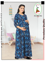 New ArrivalsONLY MINE Premium 4-IN-ONE Mom's Wear - Soft & Smooth Rayon | Maternity | Feeding | Long Frock | Casual Wear for Pregnancy Women's (4-IN-ONE-LFRK)