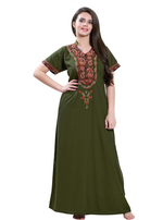 MANGAI Premium KARACHI Embroidery Nighties | Beautiful Embroidery Design's | Branded Quality | Half Sleeve | Regular Model | Stylish Nightdress for Women (KEM)