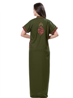 MANGAI Premium KARACHI Embroidery Nighties | Beautiful Embroidery Design's | Branded Quality | Half Sleeve | Regular Model | Stylish Nightdress for Women (KEM)