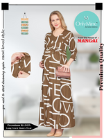 New ArrivalsONLY MINE Premium 4-IN-ONE Mom's Wear - Soft & Smooth Rayon | Maternity | Feeding | Long Frock | Casual Wear for Pregnancy Women's (4-IN-ONE-LFRK)