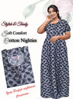 MANGAI New Regular Fit Cotton Printed Nighties - All Over Printed Stylish Nightwear for Stylish Women | Side Cut Pocket | Beautiful Nighties for Stylish Women's | Colorful Printed Cotton Nighties (CTCC)