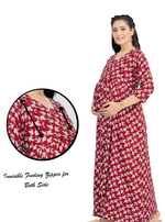 New ArrivalsONLY MINE Premium 4-IN-ONE Mom's Wear - Soft & Smooth Rayon | Maternity | Feeding | Long Frock | Casual Wear for Pregnancy Women's (4-IN-ONE-LFRK)