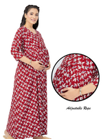 New ArrivalsONLY MINE Premium 4-IN-ONE Mom's Wear - Soft & Smooth Rayon | Maternity | Feeding | Long Frock | Casual Wear for Pregnancy Women's (4-IN-ONE-LFRK)