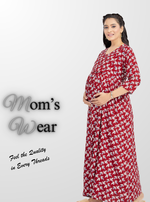 New ArrivalsONLY MINE Premium 4-IN-ONE Mom's Wear - Soft & Smooth Rayon | Maternity | Feeding | Long Frock | Casual Wear for Pregnancy Women's (4-IN-ONE-LFRK)