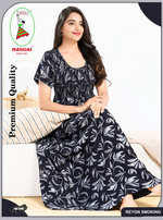 MANGAI RAYON Smocking Nighty | Beautiful Pleated Design | Side Pocket | Stylish Nighty for Trendy Women's | Your Perfect Nightwear Collection's (SRN)