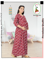 New ArrivalsONLY MINE Premium 4-IN-ONE Mom's Wear - Soft & Smooth Rayon | Maternity | Feeding | Long Frock | Casual Wear for Pregnancy Women's (4-IN-ONE-LFRK)