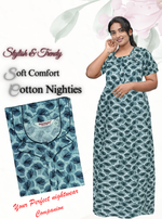 MANGAI New Regular Fit Cotton Printed Nighties - All Over Printed Stylish Nightwear for Stylish Women | Side Cut Pocket | Beautiful Nighties for Stylish Women's | Colorful Printed Cotton Nighties (CTCC)