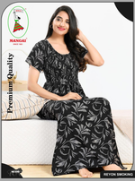 MANGAI RAYON Smocking Nighty | Beautiful Pleated Design | Side Pocket | Stylish Nighty for Trendy Women's | Your Perfect Nightwear Collection's (SRN)