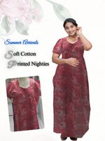 MANGAI Daily Wear Casual Comfort Fit Cotton Printed Nighties | Zipless Closed Model |Summer Arrival's for Trendy Women's (VNM)