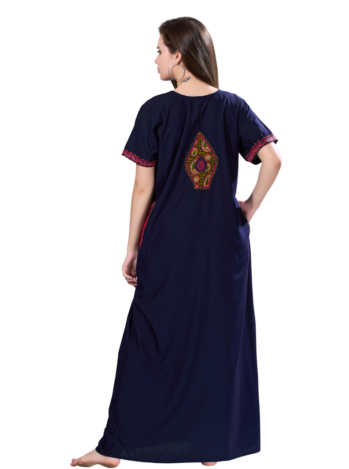 MANGAI Premium KARACHI Embroidery Nighties | Beautiful Embroidery Design's | Branded Quality | Half Sleeve | Regular Model | Stylish Nightdress for Women