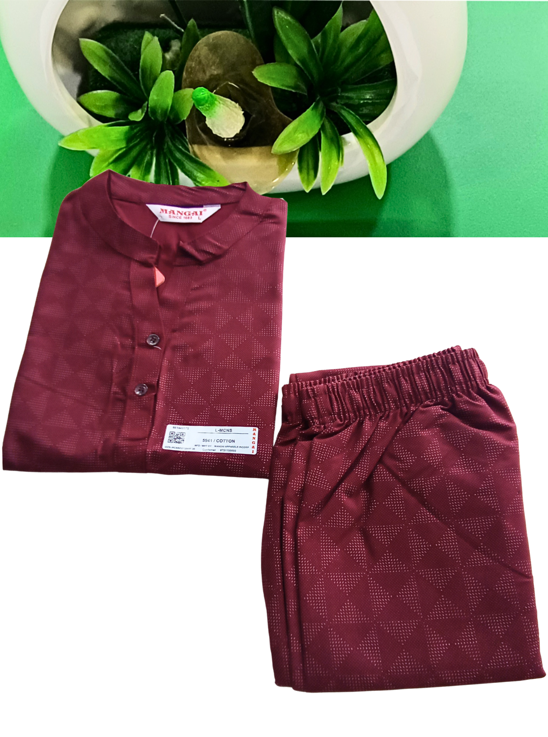 New MANGAI Stylish Cotton Night Suits for all Stylish Women's | Long Sleeve with Size Pocket Beautiful all Over Printed Elastic Waist Top & Bottom Cord Set your Perfect Nightwear Companion (MCNS)