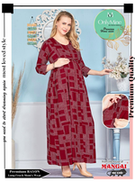 New ArrivalsONLY MINE Premium 4-IN-ONE Mom's Wear - Soft & Smooth Rayon | Maternity | Feeding | Long Frock | Casual Wear for Pregnancy Women's (4-IN-ONE-LFRK)