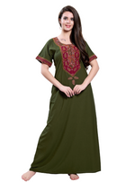 MANGAI Premium KARACHI Embroidery Nighties | Beautiful Embroidery Design's | Branded Quality | Half Sleeve | Regular Model | Stylish Nightdress for Women (KEM)